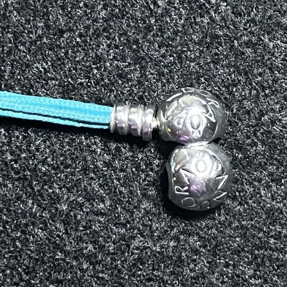 Pandora Multi-strand 5 String Turquoise Bracelet Filigree Charm Bag 925 6.5”-7” - Picture 3 of 6